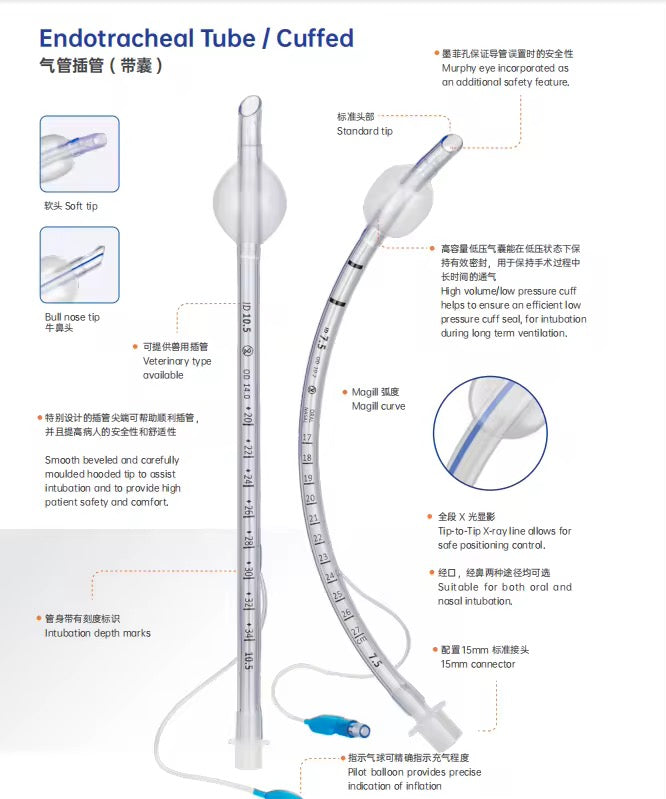 Sonde d'intubation endotrachéale - avec ballonnet