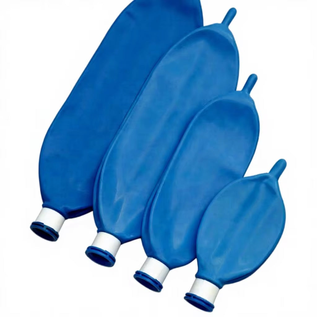 Sacs respiratoires en latex pour anesthésie, à usage unique, sac de réservoir, couleur bleue, 3L, 2L, IL, 0.5L