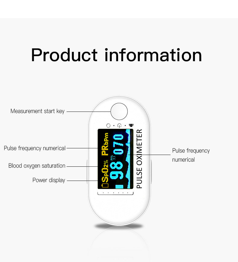 Oxymètre de pouls du bout des doigts à écran numérique Saturation en oxygène du sang Oxy Meter SPO2 Oxy Meter Rechargeable Handheld oxymeter